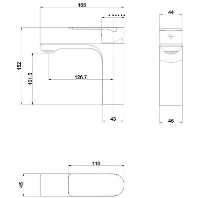 Смеситель для раковины beWash Purify BVMM0BS500 Хром латунь