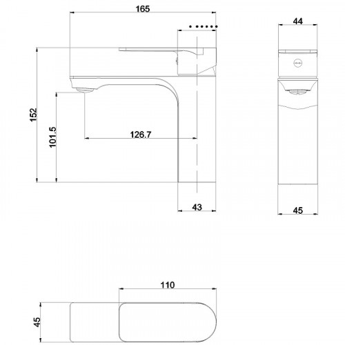 Смеситель для раковины beWash Purify BVMM0BS500 Хром латунь