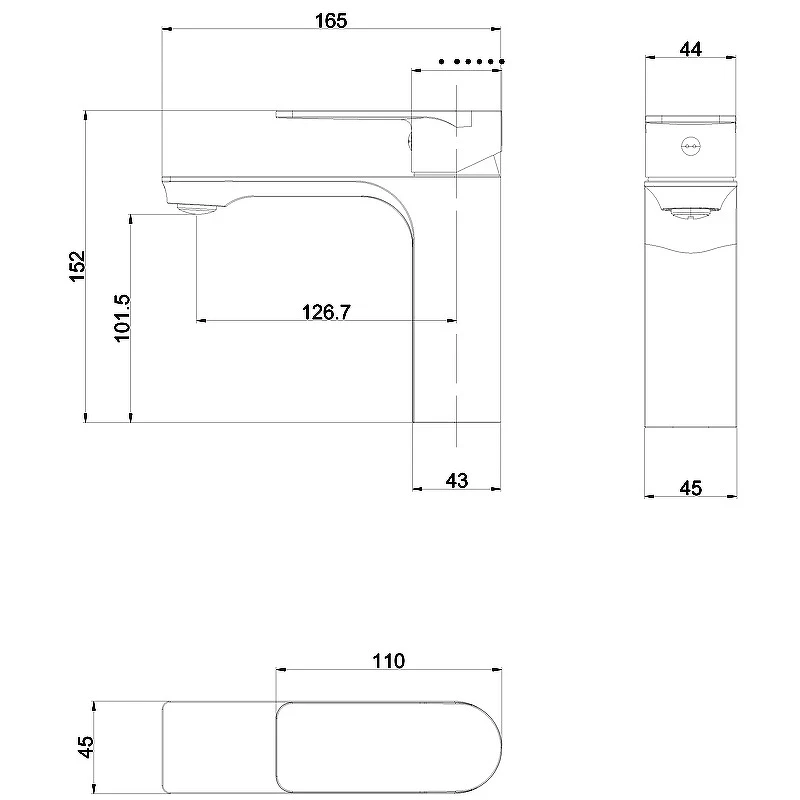 Смеситель для раковины beWash Purify BVMM0BS500 Хром латунь