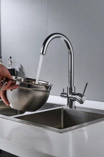 Смеситель для кухни Shevanik S128 цвет Хром