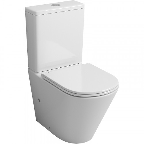 Унитаз компакт Grossman Tornado GR-4450SQ Белый глянцевый с бачком и сиденьем Микролифт фаянс напольный