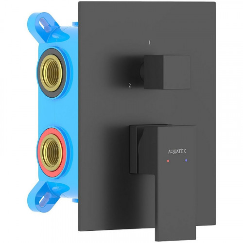 Смеситель для душа Aquatek Либра AQ1647MB Черный матовый латунь встраиваемый