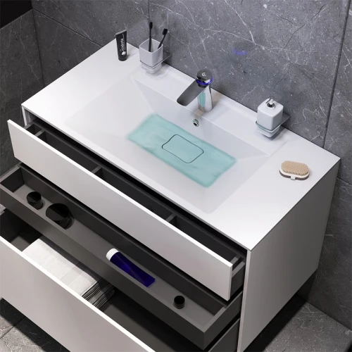 Тумба под раковину AM.PM Inspire V2.0 100 M50AFHX1003WM подвесная Белая матовая МДФ / ЛДСП