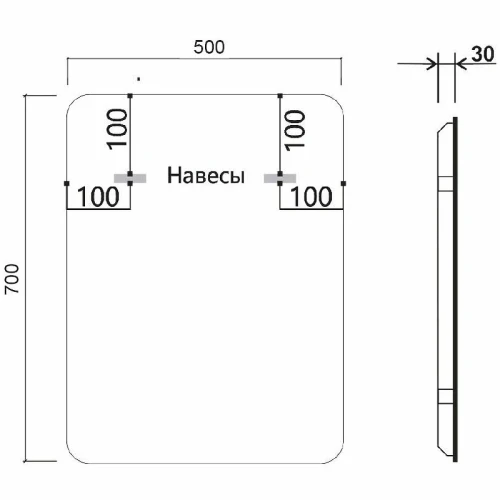 Зеркало Vincea 50 VLM-3VC500B-2 с подсветкой Черное с сенсорным выключателем с подогревом и диммером стекло
