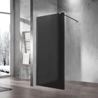 Душевая перегородка Vincea Walk-In 90 VSW-1H900GFGM профиль Вороненая сталь стекло тонированное матовое
