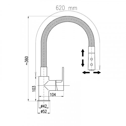Смеситель для кухни Rav Slezak Colorado CO119.5/12CMATC цвет Черный матовый хром