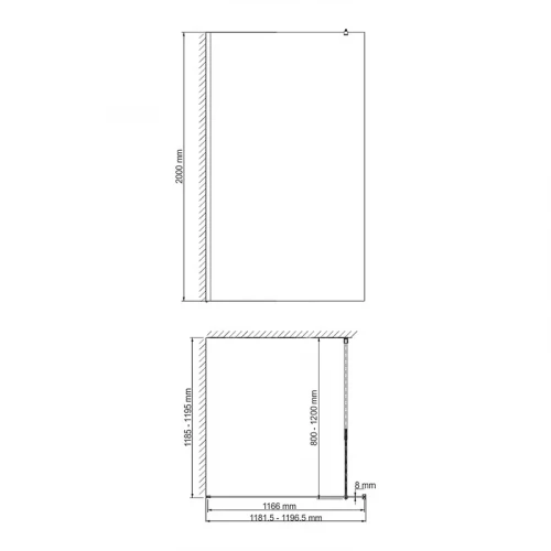 Душевая перегородка WasserKRAFT Rur 120 30W40RG профиль Розовое золото стекло прозрачное