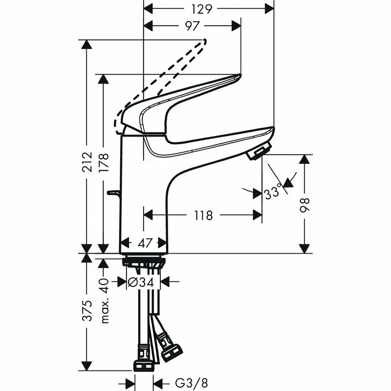 Смеситель для раковины Hansgrohe Novus 71030000 Хром латунь