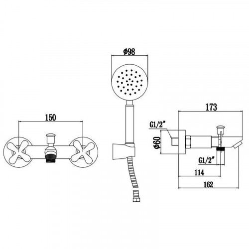 Смеситель для ванны Fmark FS8504 цвет Сатин