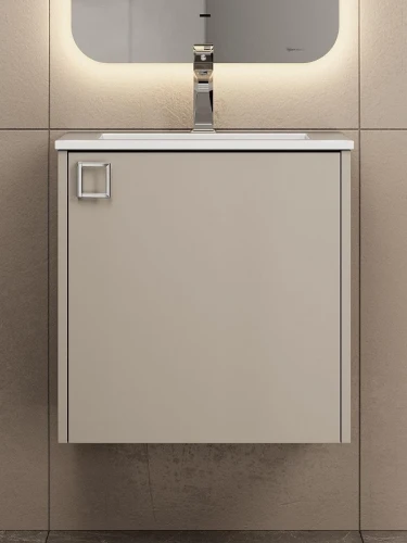 Тумба с раковиной Uperwood Aurora 50 KAurora50cm подвесная цвет Бежевый матовый