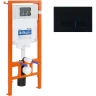 Инсталляция BelBagno BB002-80/BB012-MR-NERO.M с Черной матовой клавишей смыва пластик