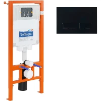 Инсталляция BelBagno BB002-80/BB012-MR-NERO.M с Черной матовой клавишей смыва пластик
