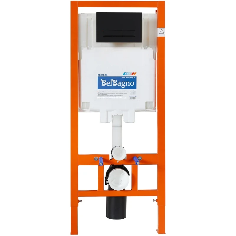 Инсталляция BelBagno BB002-80/BB012-MR-NERO.M с Черной матовой клавишей смыва пластик