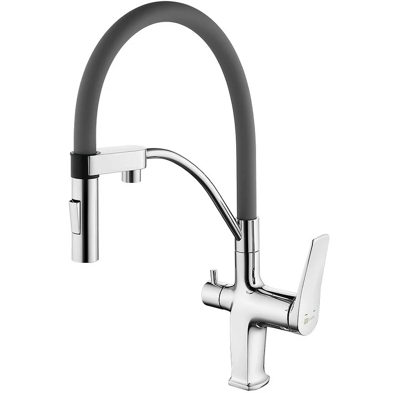 Смеситель для кухни Lemark Comfort LM3074C-Gray Хром Серый латунь