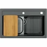 Кухонная мойка Alveus Granital Atrox 40 Carbon G91 790x500 1140447 Угольная искусственный камень (литьевой мрамор) встраиваемая сверху, встраиваемая снизу