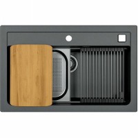 Кухонная мойка Alveus Granital Atrox 40 Carbon G91 790x500 1140447 Угольная искусственный камень (литьевой мрамор) встраиваемая сверху, встраиваемая снизу