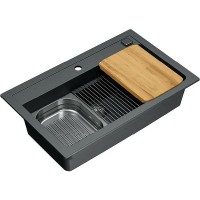 Кухонная мойка Alveus Granital Atrox 40 Carbon G91 790x500 1140447 Угольная искусственный камень (литьевой мрамор) встраиваемая сверху, встраиваемая снизу