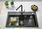 Кухонная мойка Alveus Granital Atrox 40 Carbon G91 790x500 1140447 Угольная искусственный камень (литьевой мрамор) встраиваемая сверху, встраиваемая снизу