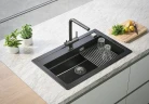 Кухонная мойка Alveus Granital Atrox 40 Carbon G91 790x500 1140447 Угольная искусственный камень (литьевой мрамор) встраиваемая сверху, встраиваемая снизу