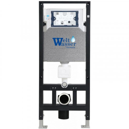 Комплект унитаза с инсталляцией WeltWasser AMBERG 506 + MERZBACH 043 MT-GR + AMBERG RD-WT 10000011383 цвет Серый матовый с сиденьем Микролифт и клавишей смыва цвет Белый