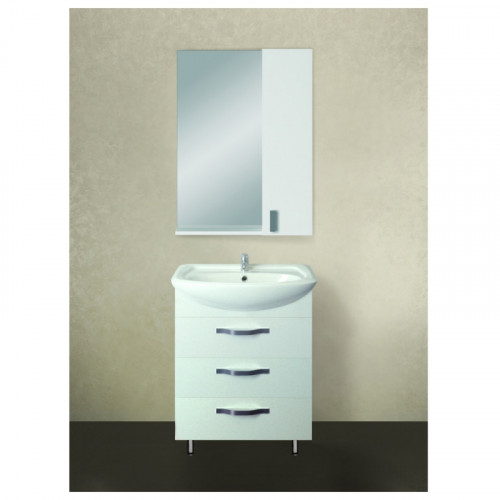 Тумба под раковину 1MarKa Вита 65Н 3 ящика Белая глянцевая МДФ / ЛДСП