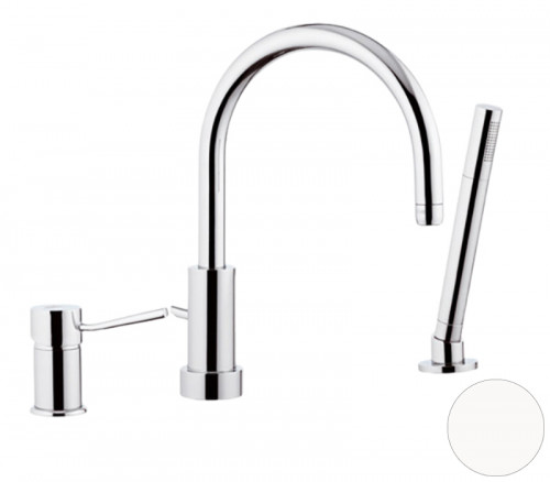 Смеситель на борт ванны Remer Minimal N072BO цвет Белый матовый