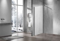 Душевая перегородка Vincea Walk-In 90 VSW-1H900CLGM профиль Вороненая сталь стекло прозрачное