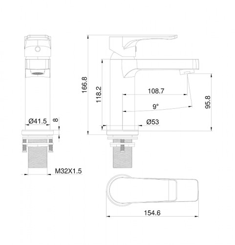 Смеситель для раковины Wonzon &amp; Woghand WW-A40222-BG цвет Брашированное золото