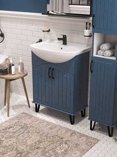 Тумба с раковиной DIWO Сочи 65 цвет Синий