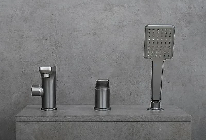 Смеситель на борт ванны Lemark Bronx LM3745GM Графит