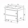 Тумба с раковиной Azario Lotos 70/2 Н CS00081986 Белая