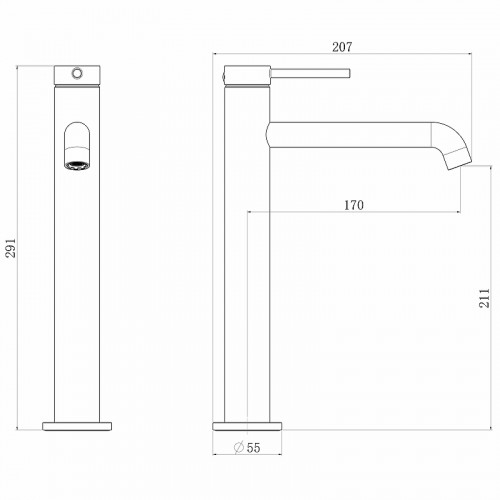 Смеситель для раковины Royce Ozzy RCM-120402GR Оружейная сталь латунь