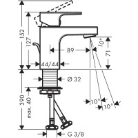Смеситель для раковины Hansgrohe Vernis Shape 71560000 Хром латунь