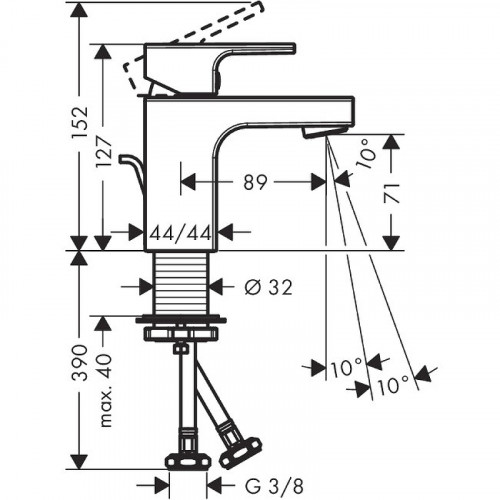 Смеситель для раковины Hansgrohe Vernis Shape 71560000 Хром латунь