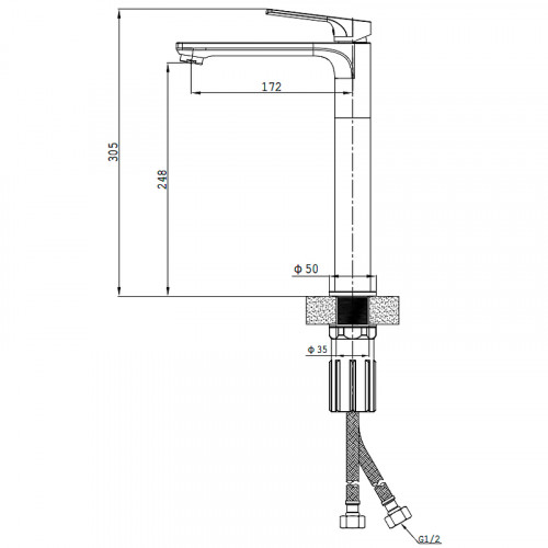 Смеситель для раковины Splenka S30.15.06 Черный матовый латунь