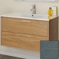 Тумба с раковиной SanVit Мэри-2 100 kmery1002 с фактурой под дерево подвесная Шелк Сталь МДФ / ЛДСП
