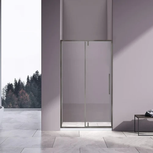 Душевая дверь Vincea Слим-Н (Slim-N) 110 VDP-4SN110CLGM профиль Вороненая сталь стекло прозрачное