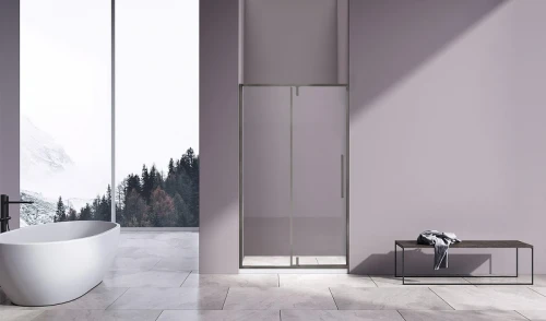 Душевая дверь Vincea Слим-Н (Slim-N) 110 VDP-4SN110CLGM профиль Вороненая сталь стекло прозрачное