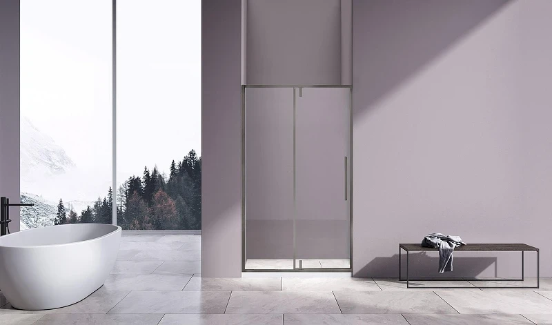 Душевая дверь Vincea Слим-Н (Slim-N) 110 VDP-4SN110CLGM профиль Вороненая сталь стекло прозрачное