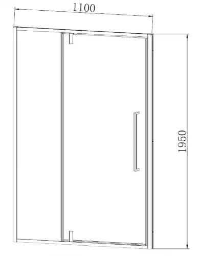Душевая дверь Vincea Слим-Н (Slim-N) 110 VDP-4SN110CLGM профиль Вороненая сталь стекло прозрачное