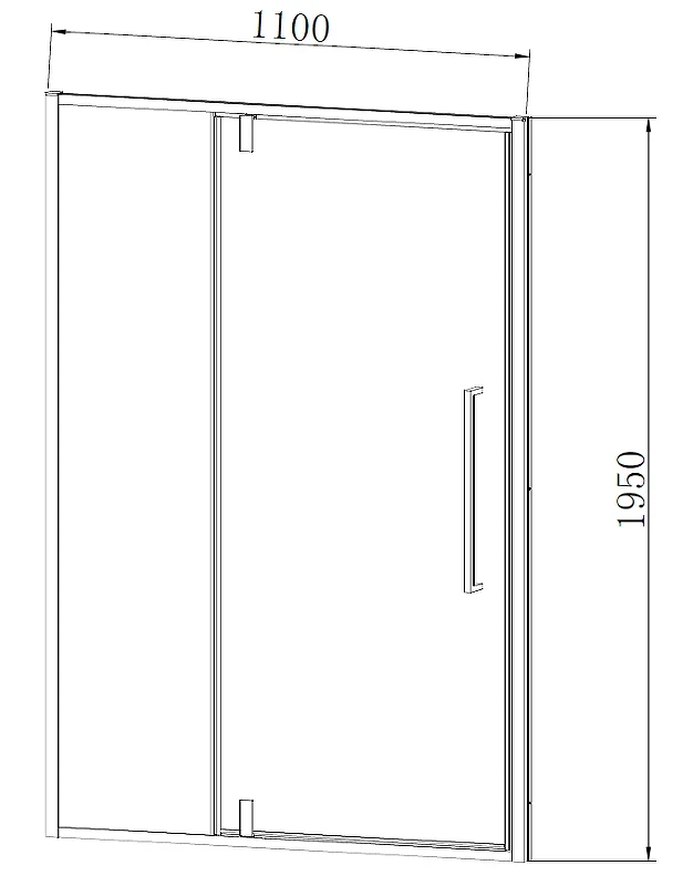 Душевая дверь Vincea Слим-Н (Slim-N) 110 VDP-4SN110CLGM профиль Вороненая сталь стекло прозрачное