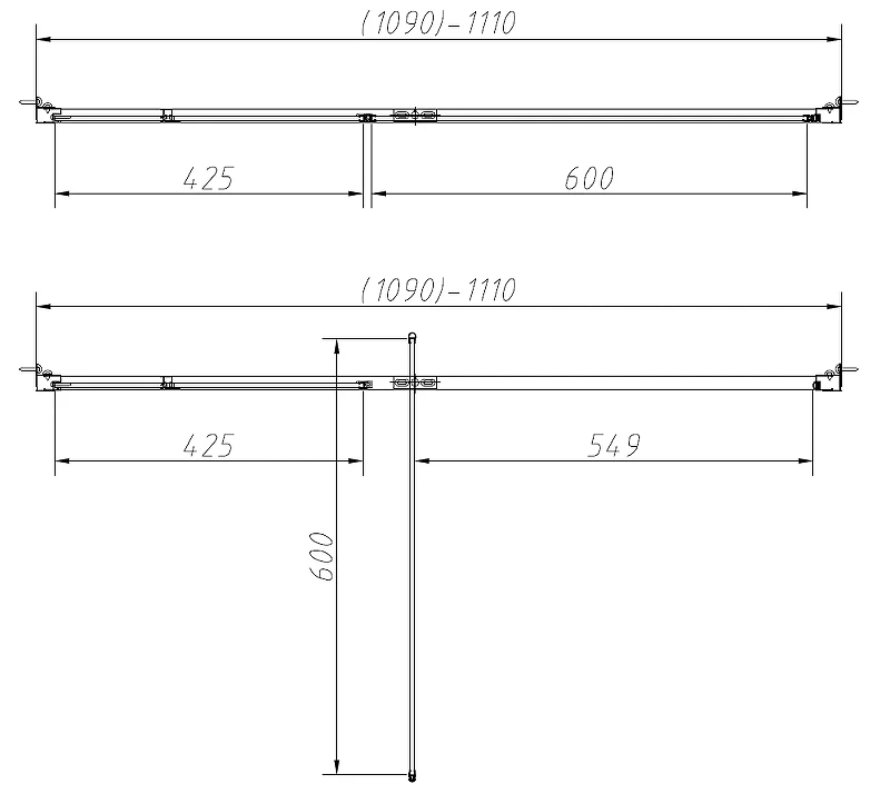 Душевая дверь Vincea Слим-Н (Slim-N) 110 VDP-4SN110CLGM профиль Вороненая сталь стекло прозрачное