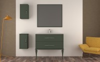 Зеркало Cezares Tiffany 100 45088 с подсветкой Verde opaco с системой антизапотевания МДФ / ЛДСП, стекло