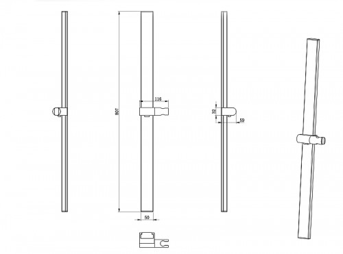 Штанга для душа Wonzon &amp; Woghand 81 WW-986210-MB цвет Черный матовый