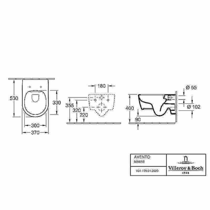 Унитаз подвесной Villeroy&Boch Avento 5656R001 цвет Альпийский белый без сиденья