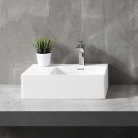Раковина Abber Stein 56 R AS2644 R Белая матовая искусственный камень (литьевой мрамор) накладная