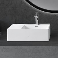 Раковина Abber Stein 56 R AS2644 R Белая матовая искусственный камень (литьевой мрамор) накладная