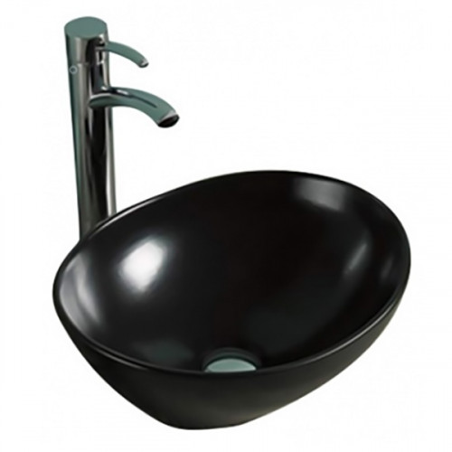 Раковина-чаша CeramaLux 41 7138MB Черная фаянс накладная