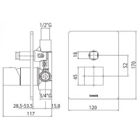 Смеситель для душа Bossini Cube Z00063.073 Черный матовый латунь встраиваемый