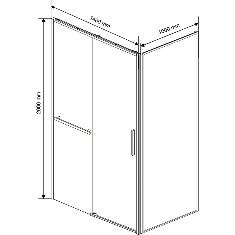 Душевой уголок Vincea Slim Soft 140х100 VSR-1SS1014CLB профиль Черный стекло прозрачное